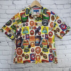 Deschutes Brewery Beer Label Shirt Mens M Breweriana Oregon Craft IPAs Hawaiian